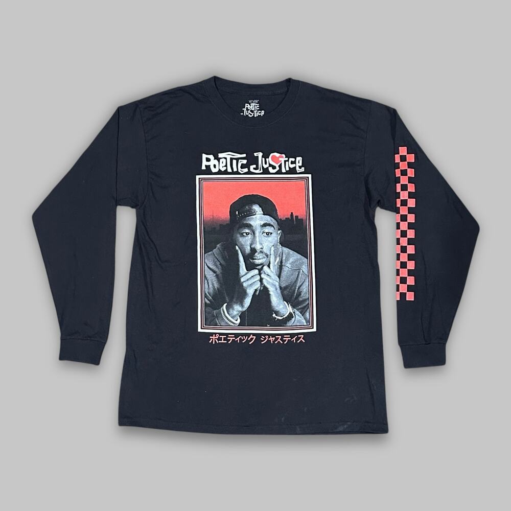 Poetic Justice Tupac Graphic Long Sleeve T-Shirt Black – Size L